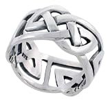 Gent's 7/16 (11 mm) Sterling Silver Celtic Knot cut-out Band