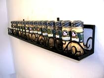 Wall Spice & Lid Rack Flat Scroll Rack Black Texture AWSPC8-60 Choose length 12 inch to 60 inch: 30 inches long