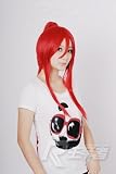Red Long Length Anime Cosplay Costume Wig w/ Ponytail