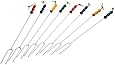 Rome Industries CS-2200 Rome's 8 Piece Marshmallow Roasting Fork Set, Chrome Plated with Multi Colored Handles