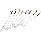 Rome Industries CS-2200 Rome's 8 Piece Marshmallow Roasting Fork Set, Chrome Plated with Multi Colored Handles