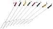 Rome's 8 Piece Marshmallow Roasting Fork Set, Chrome Plated with Multi Colored Handles