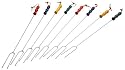 Rome's 8 Piece Marshmallow Roasting Fork Set, Chrome Plated with Multi Colored Handles