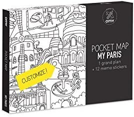 Oh my [OMY] from France! Paint picture pocket map (size W52 E~ H38cm) EE Paris EE POCKET MAP PARIS OM-404