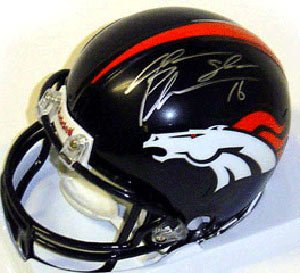 Jake Plummer Signed Denver Broncos Riddell Replica Mini Helmet