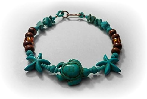 Boho Turquoise Sea Turtle And Starfish Bracelet