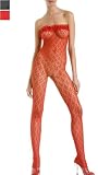 Seamless Fleur De Lis Lace Bodystocking w/ Lace Ruffles
