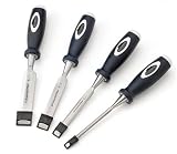 Footprint 89 Series 150027 4-Piece Soft Grip Wood Chisel Set 1/4-Inch, 1/2-Inch, 3/4-Inch, 1-Inch