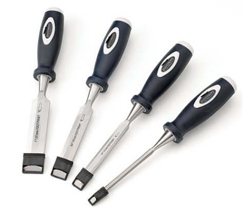 Footprint 89 Series 150027 4-Piece Soft Grip Wood Chisel Set 1/4-Inch, 1/2-Inch, 3/4-Inch, 1-Inch