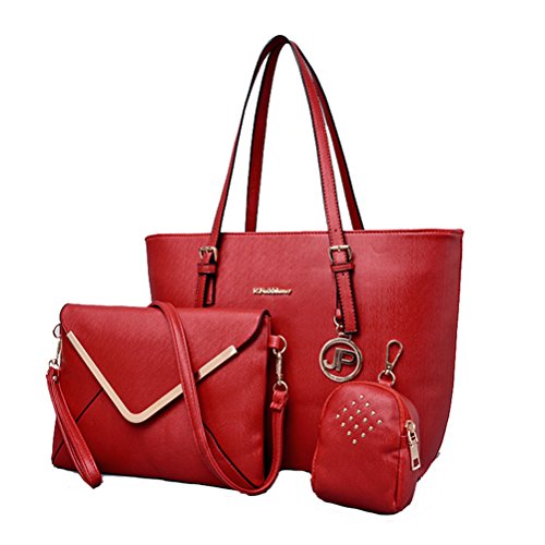 Fashion Road Luxury Womens 3 Pcs Satchel Hobo Tote Handbag Bag Purse Set