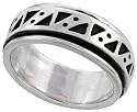 Sterling Silver Zigzag Design Spinner Ring