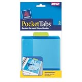 AveryŽ PocketTabs(TM) 5.125 inch x 6 inch CD Size, Lime and Blue, 5 per pack