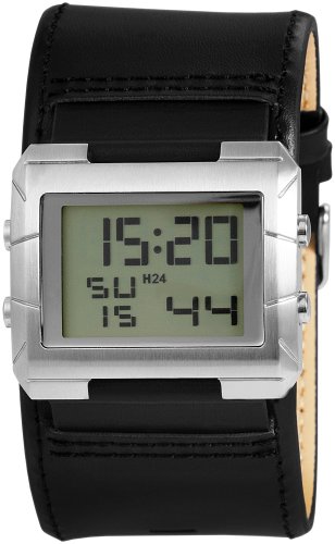 Just Watches Herren-Armbanduhr XL Digital Leder 48-S2814BK-BR