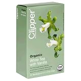 Clipper of England Organic White Tea with Vanilla, Tea Bags, 20-Count Boxes (Pack of 6)