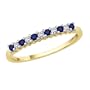 10K Yellow Gold 0.13 ct. Diamond with Alternating 1/5 ct. Sapphire Anniversary Ring