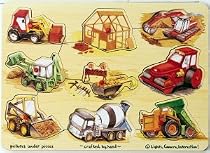 Wooden Construction 9-piece Peg Puzzle