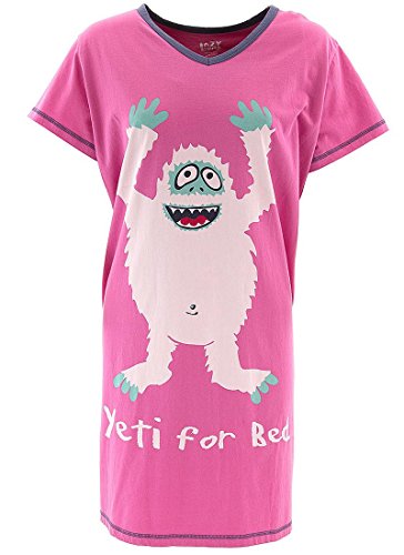 Lazy One Yeti Women's Pink Novelty Nightshirt