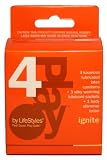 4PLay by Lifestyles Ignite, Variety Pack of 3 Luxurious Lubricated Latex Condoms, 3 Silky Warming Lubricant Sachets, and 1 Body Shimmer Lotion (Pack of 4)