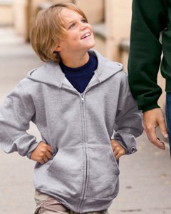 Youth 50/50 Zip Front Hooded Jacket