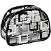 Kingsley Travel/Cosmetic Bag Clear with Black/White/Gray Squares, Dome