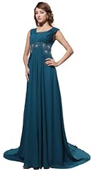 Cowl Neck Chiffon Ruched Beaded Prom Dress 