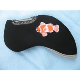 Golf Iron Head Covers with Orange Fish design
