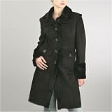 Women's Black Lamb Shearling Walking Coat
