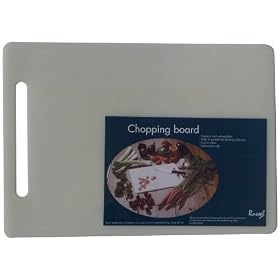 H & L Russel Ltd Chopping Board, White, Polyethylene, Reversible 45 x 29 x 1.2 Centimetres
