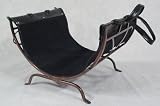 FOLDING GREEK style Leather Wood Kindling Log Carrier & Frame Rack Holder - ANTIQUE COPPER