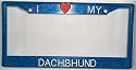 Blue Glitter I Love My Dachshund Frame