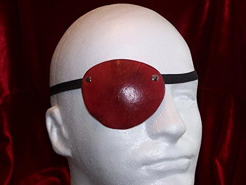 Leather Eye Patch Cosplay LARP SCA Steampunk Pirate Halloween - Red