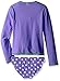 Osh Kosh Little Girls' Long Sleeve Heart Rash Guard Set, Purple, 5