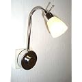Steckdosenlampe mit klassischer Glasform, Steckerlampe mit Dimmer und flexiblem Schwanenhals, kein Kabel erforderlich