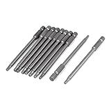 uxcell　ドライバービット　六角ドライバー　六角ヘッド　磁気　6.3mmの六角シャンク　10個　100mmの長さ