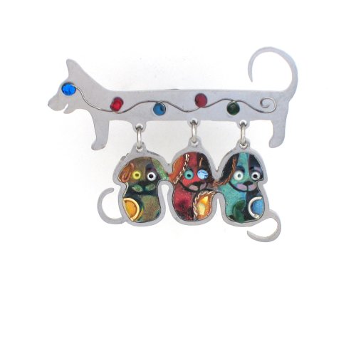 Childrens Toyshop  Jewelry : Dog with Puppies Pin from the Artazia Collection #562 NP OP