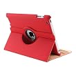 Stylish PU Leather Smart Cover (Red) 360 Rotating With Swivel Stand For iPad 2