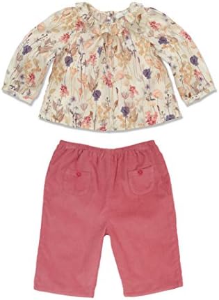MARIE CHANTAL 2pc Floral Set -24M -CREAM/ROSE