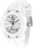 Women's Crazy Sexy Cool White Diamond (0.1 ctw) White Silicon