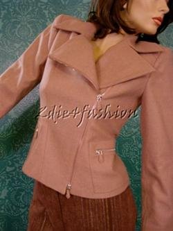 $5575 New GIORGIO ARMANI Pink Cashmere Motorcycle Jacket 12
