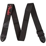 Fender 2 Black Poly Strap, Red