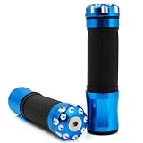 Dual Sport Moto Black Rubber Gel Handlebar Mount Gear Grips 7 8 Blue CNC Billet Bar... by Astra Security