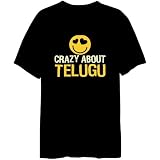 Crazy About Telugu Languages Mens T-Shirt (Black, Size Large)
