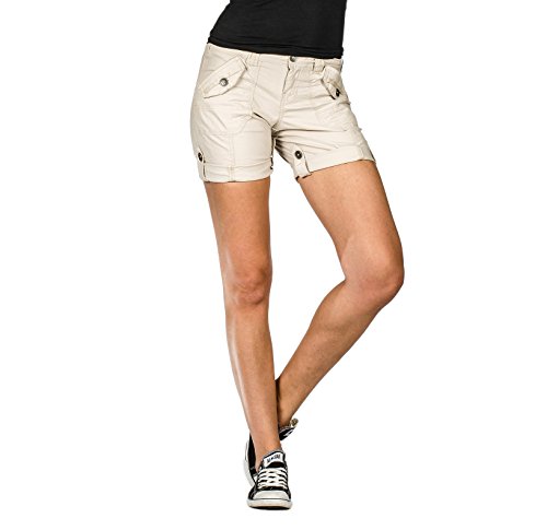 Suko Jeans Womens Bermuda Shorts Cargo Convertible Poplin Belted with pockets