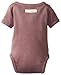 L'ovedbaby Unisex-Baby Newborn Organic Short-Sleeve Kimono Bodysuit, Eggplant, 0/3 Months