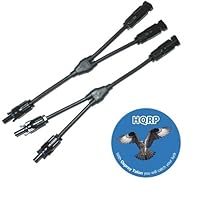 HQRP Pair MC4 Y-branch Solar Panel Cable F/F/M & M/M/F TUV for PV / Photovoltaic System plus HQRP Coaster