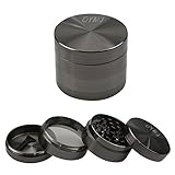 QYMJ 2'' inch Weed Spice Tobacco Herb Grinder 4 Piece (Black 1)