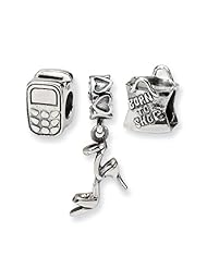 Sterling Silver s Stylish Girl Boxed Bead Set by Reflection Beads, Best Quality Free Gift Box Satisfaction Guaranteed