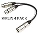 Kirlin 12 Inch Patch Y Cable Cords - XLR Male To Dual XLR Female Cables - 12
