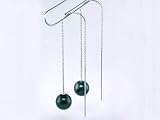 14K 9-9.5MM Tahitian Pearl Threader Earrings