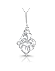 14k White Gold 0.07 Ctw Swirl Pendant